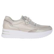 Waldläufer Bred Passform Lace-Zip Sneakers - Silver Gray, Dam