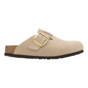 Birkenstock Boston Big Buckle Tofflor Sand Beige, Dam