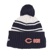 New Era Chicago Bears Pom Pom Beanie Hat Black, Unisex