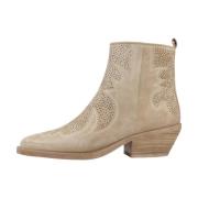 Alpe Western Style Cowboy Boots Beige, Dam