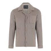 Herno Beige Mocka Effekt Jacka Regular Fit Beige, Herr