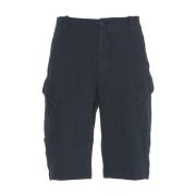 Transit Blå Linne Cargoshorts Stilfull Sommar Blue, Herr