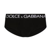 Dolce & Gabbana Svart Tryckt Elastisk Midja Slip Black, Herr