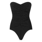 Norma Kamali Rynkad Front Strapless Badkläder Black, Dam