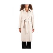 Max Mara Studio Stilfull Kappa med Bcollag Design Beige, Dam