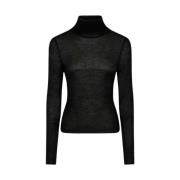 Roberto Cavalli Silke/Ull Blandning Turtleneck Tröja Black, Dam