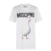 Moschino Avslappnad Bomull T-shirt White, Dam