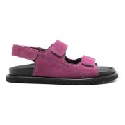 Doucal's Dubbelrem Mocka Sandaler Purple, Dam