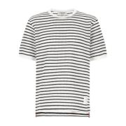 Thom Browne Avslappnad Bomull T-shirt för Män Blue, Herr