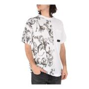 Versace Jeans Couture Blommig Tryck Bomull T-shirt White, Herr