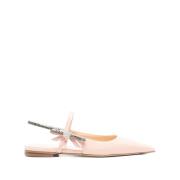 Mach & Mach Kristallkub Slingback Flats Pink, Dam