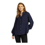 2-Biz Navy Skjortblus Caba.Es25 Stil Blue, Dam