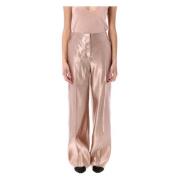 Loulou Studio Petal Pink Wide Leg Linen-Silk Trousers Pink, Dam