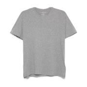 Majestic Filatures Rund hals bomull T-shirts och Polos Gray, Herr