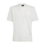 Z Zegna Vit Bomull Siden Crew Neck T-shirt White, Herr