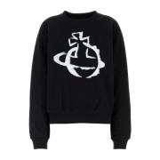 Vivienne Westwood Oversize Svart Bomullsweatshirt Black, Dam