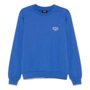 A.p.c. Broderad Rue Madame Sweatshirt Blue, Dam