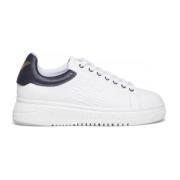 Emporio Armani Vit Läder Sneaker med Maxi Logo White, Herr