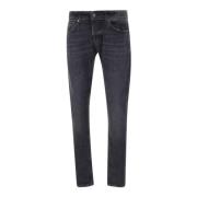 Dondup Svarta Bomullsjeans, Straight Leg Black, Herr