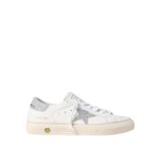 Golden Goose Crystal Fabric Star Lädersneakers White, Dam