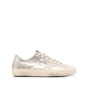 Golden Goose Laminerat Läder V Star Sneakers Yellow, Dam