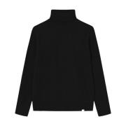 Les Deux Eddie Wool Rib Roll Neck Sweater Black, Herr