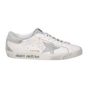 Golden Goose Vita/grå lädersneakers med mockastjärna White, Dam