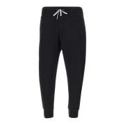 Emporio Armani Svart Bomullsblandning Jogger Byxor Black, Herr