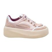 Vic Matié Rosa Läder- och Mocka Platform Sneakers Pink, Dam