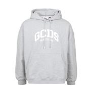 Gcds Grå Logo Hoodie med Dragsko Gray, Herr