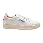 Autry Vit/Rosa Läder Sneakers med Sömmar White, Dam