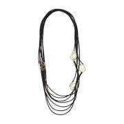 Liviana Conti Multi Strand Långt Halsband Black, Dam