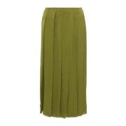 JW Anderson Ljus Oliv Midi Kjol med Bandkant Green, Dam