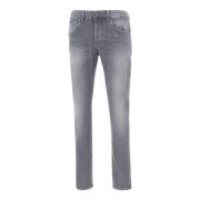 Dondup Svarta Bomullsjeans med Stone Washed Effekt Black, Herr