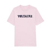 Zadig & Voltaire Rosa Bomull T-shirt med Kort Ärm Pink, Dam