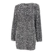 Elisabetta Franchi Silver Paljettbroderad Miniklänning Gray, Dam