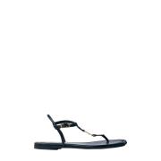 Vivienne Westwood Orb Thong Sandal med Guldtonad Hårdvara Black, Dam