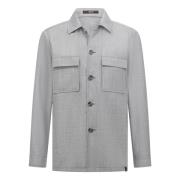 Boggi Milano Link Ylle Skjortjacka Gray, Herr