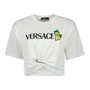 Versace Jordgubbsmönstrad Crop Top White, Dam