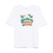 Casablanca Beach Wave Rund Hals Kortärmad T-shirt White, Herr