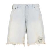 Acne Studios Ljusblå Vit Denim Shorts Blue, Herr