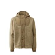 C.P. Company Polar Fleece huva jacka med Taylon-L insatser Brown, Herr