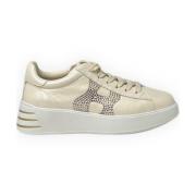 Hogan Stiliga Sneakers Allacciato H Beige, Dam