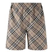 Burberry Rutiga Shorts med Klaffficka Beige, Herr