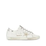 Golden Goose Vita Silver Star Calf Sneakers White, Dam