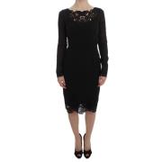 Dolce & Gabbana Blommig Spets Svart Bodycon Klänning Black, Dam