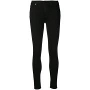 7 For All Mankind Hög Midja Skinny Slim Illusion Luxe Jeans Black, Dam