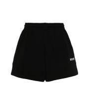 Rotate Birger Christensen Högmidjade Svarta Bomullsshorts med Logotyp ...