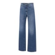 Dondup Mabel Kvinnors Wide Leg Jeans Blue, Dam