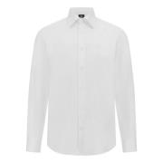 Boggi Milano Regular Fit Bomull Twill Skjorta White, Herr